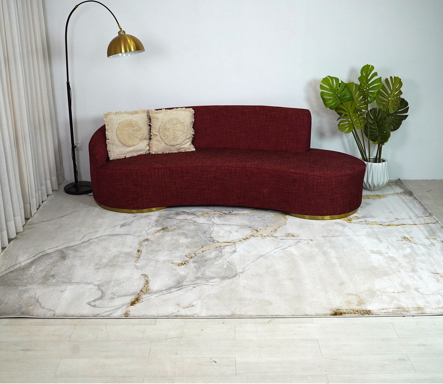 Riviera Golden Abstract Pattern Carpet  (11 x 7.8 Feet)