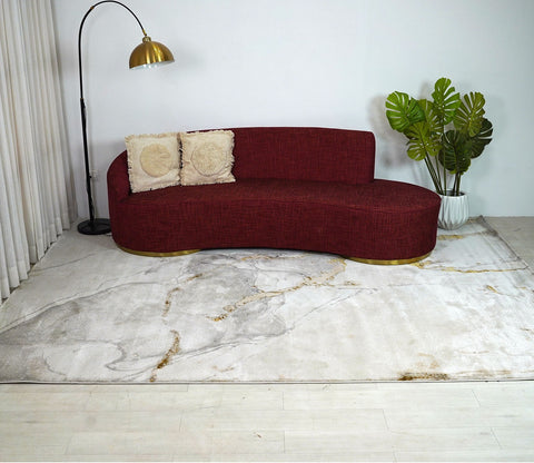 Riviera Golden Abstract Pattern Carpet  (11 x 7.8 Feet)