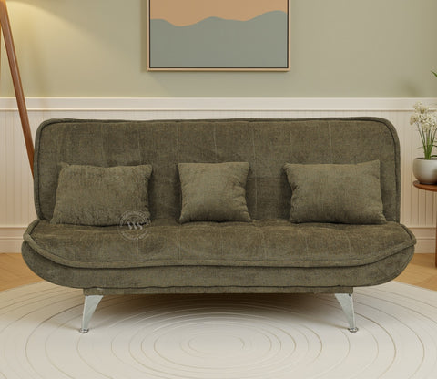 Bastion Premium Upholstery Fabric Sofa cum Bed (Green)