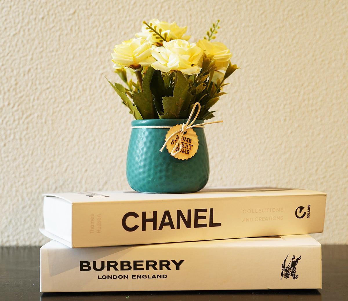 Artificial Flower With Ceramic Pot (Green)