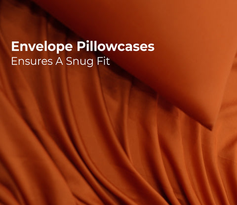 Organic Bamboo Bedsheet Single Size Bed, 300 TC with 1 Pillowcase and 1 Flat Bedsheet (Orange)