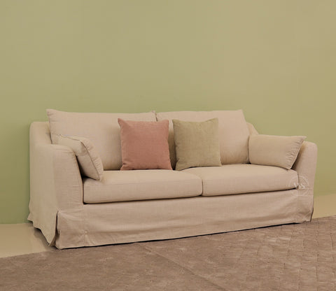 Yana 3 Seater Fabric Sofa (Beach Cream)