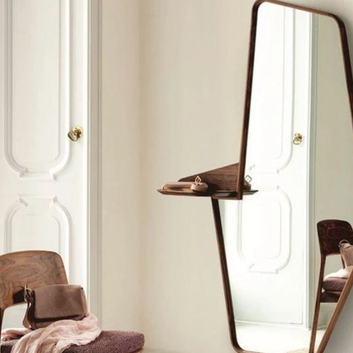 Trueliving Multi Shape Framed  Decorative Wall Mount With Stand Mirror | 18" x 48"