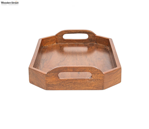 Cosmos Mango Wood Handcrafted Octagonal Serving Tray (Medium)