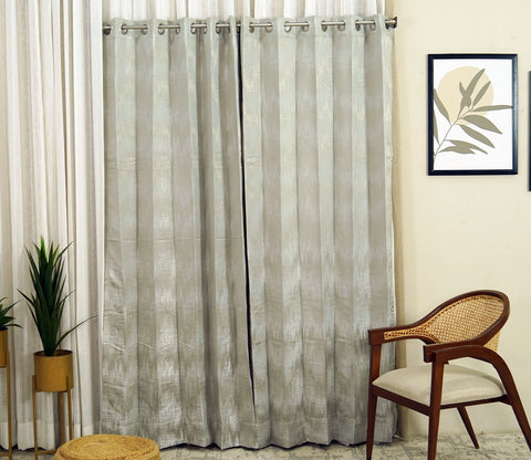 Gradient Blackout 1 Piece Curtain (Grey, 7 Feet)