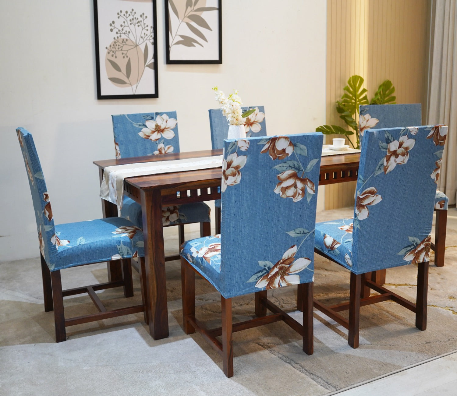 Adina Floral Printed Polyester Spandex 1 Piece Chair Cover