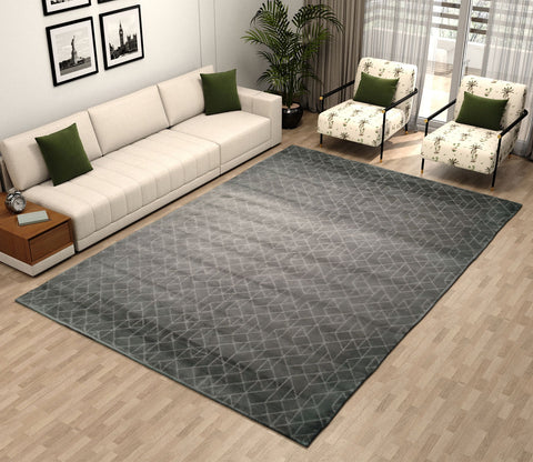 Azalia Grey Geometrical Carpet (11 x 7.8 Feet)