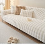 Serene Classic Plain Solid 1 Seater Sofa Cover (White)
