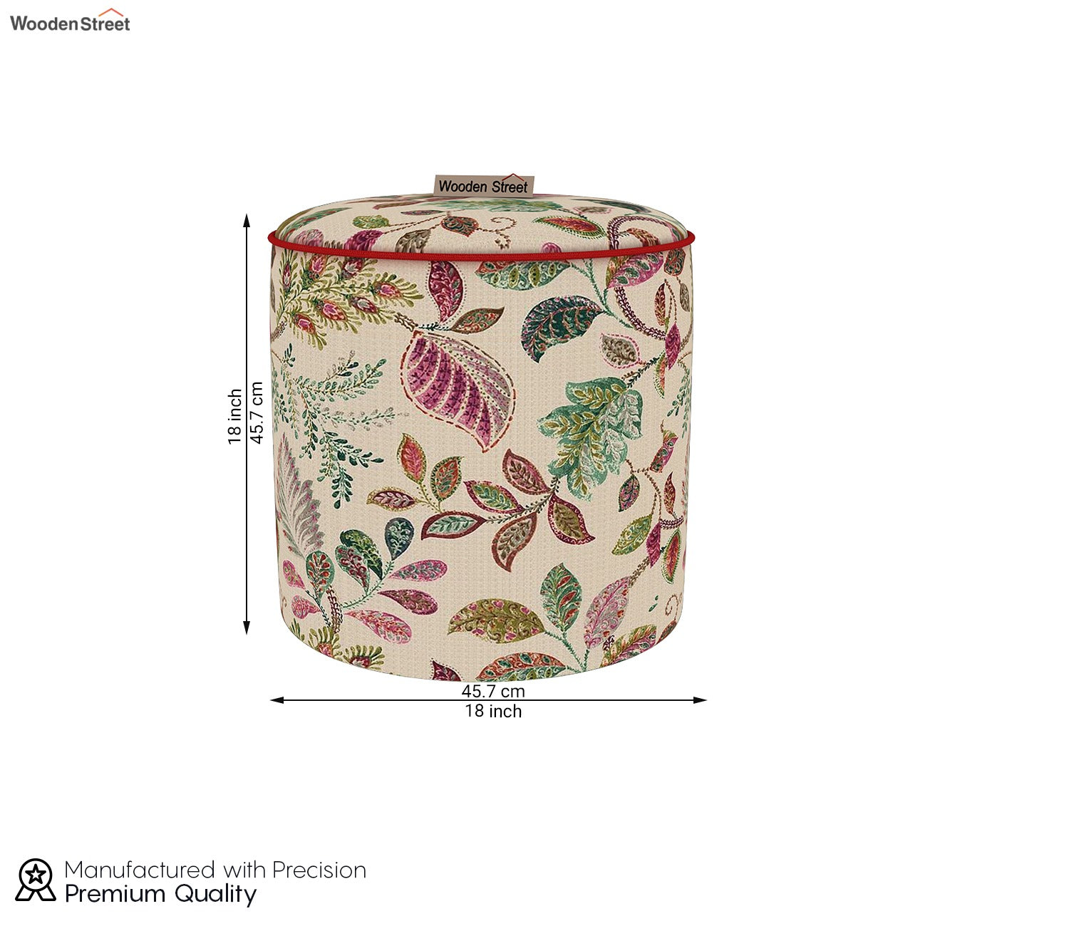 Robin Round Pouffe (Rosy Leaf)