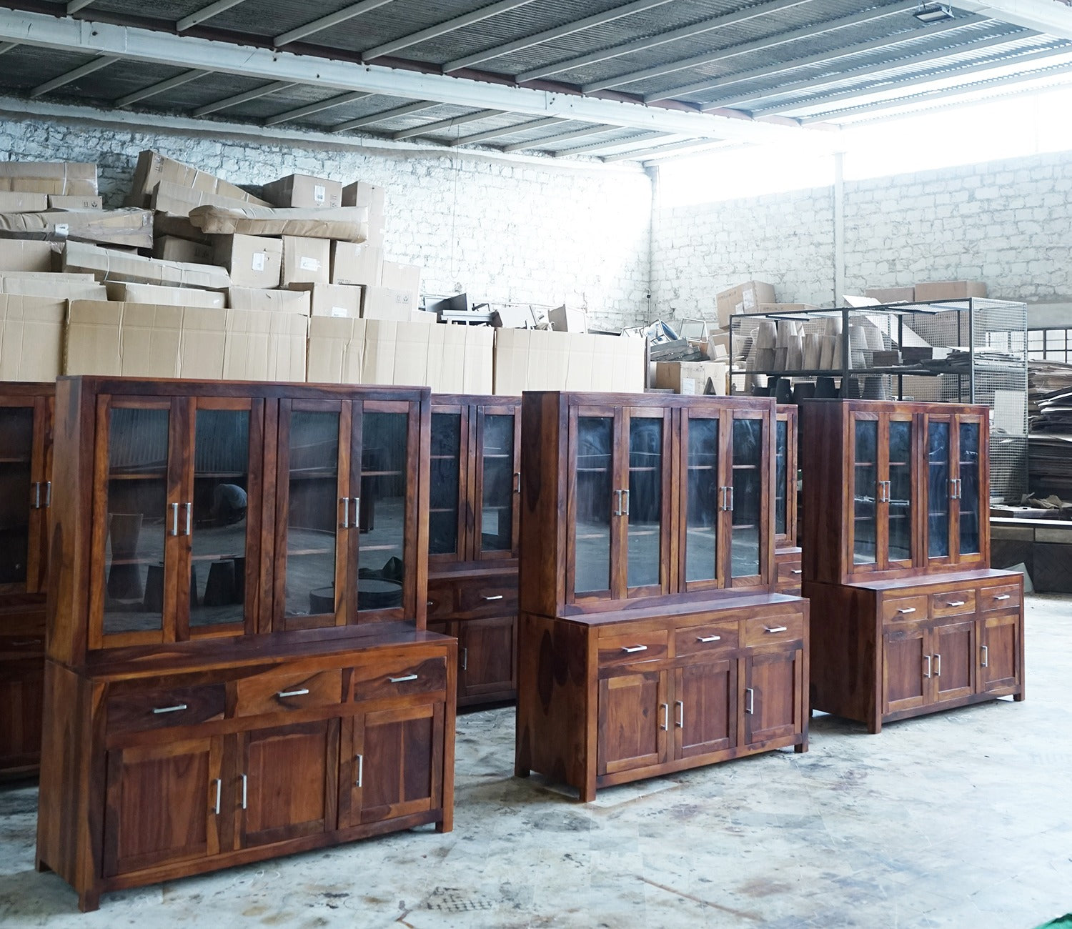 Bago Kitchen Cabinet (Walnut Finish)