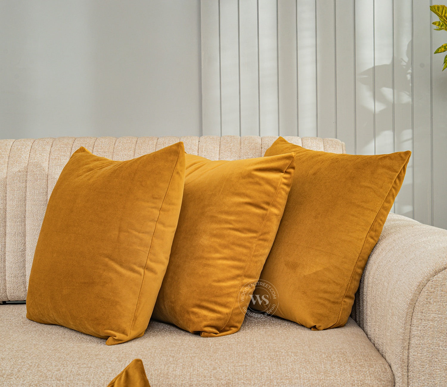 Cupid Velvet Cushion Covers - Pack of 5 (18 x 18 Inch, Chestnut Brown)