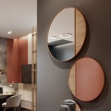 Trueliving Circle Framed 3 Group Decorative Wall Mount Mirror | 18"D