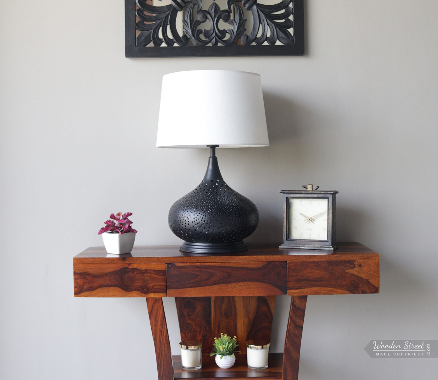 Wick Metal Black Table Lamp