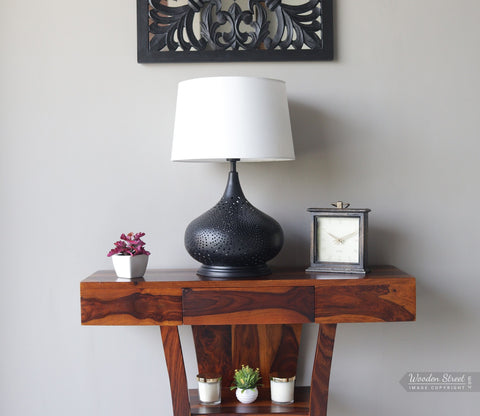 Wick Metal Black Table Lamp