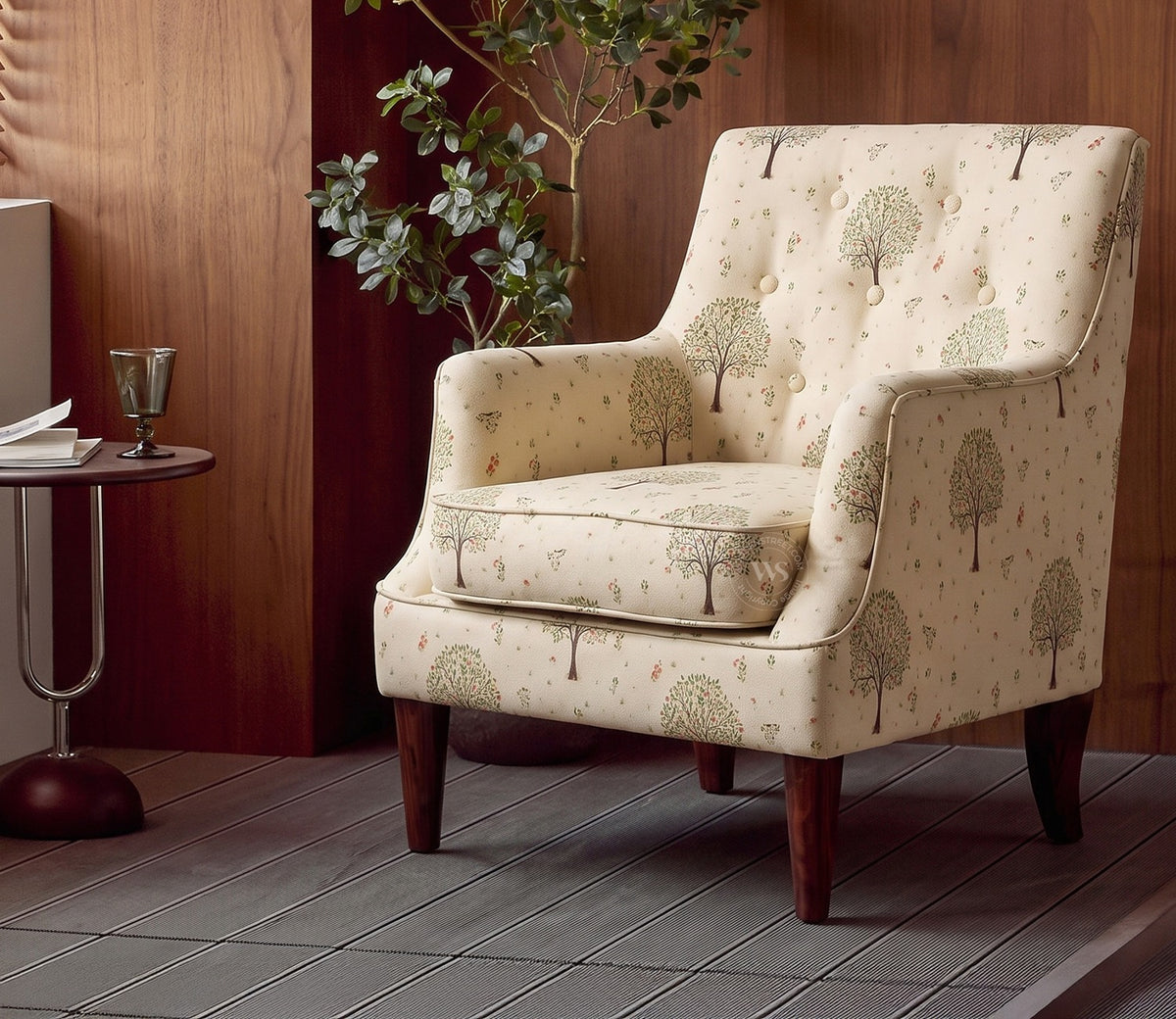 Adoree Lounge Chair (Beige Pomme)