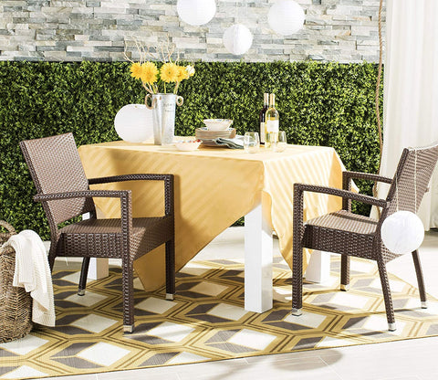 Dark Brown Rattan And Wicker Patio Chair (Set Of 2)