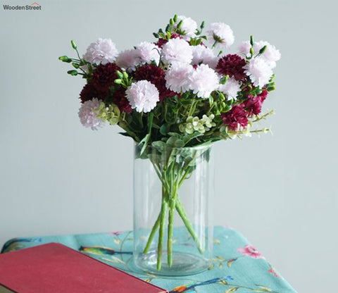 Blooming Pink and Maroon Artificial Flowers Bunch