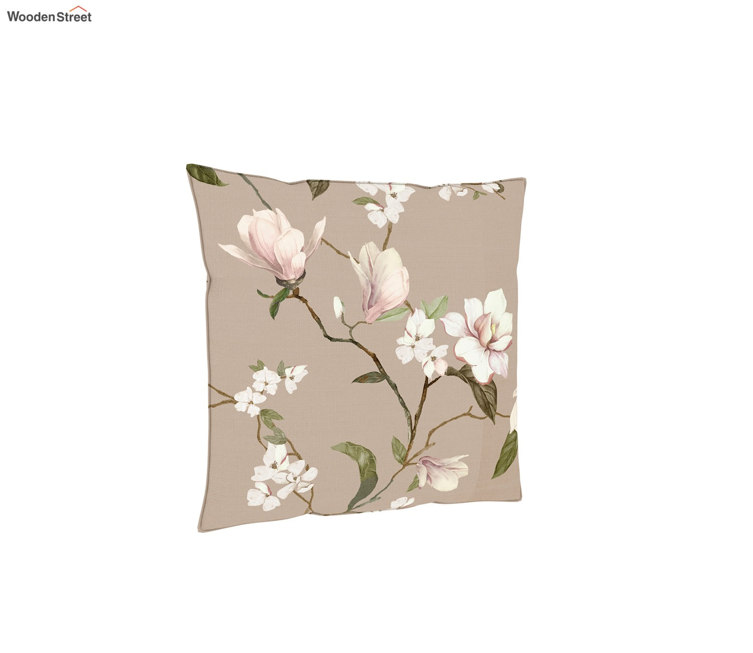 Krista Cushion Cover with Filler - Pack of 1 (16x16 Inch, Magnolia Beige)