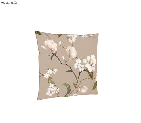 Krista Cushion Cover with Filler - Pack of 1 (16x16 Inch, Magnolia Beige)