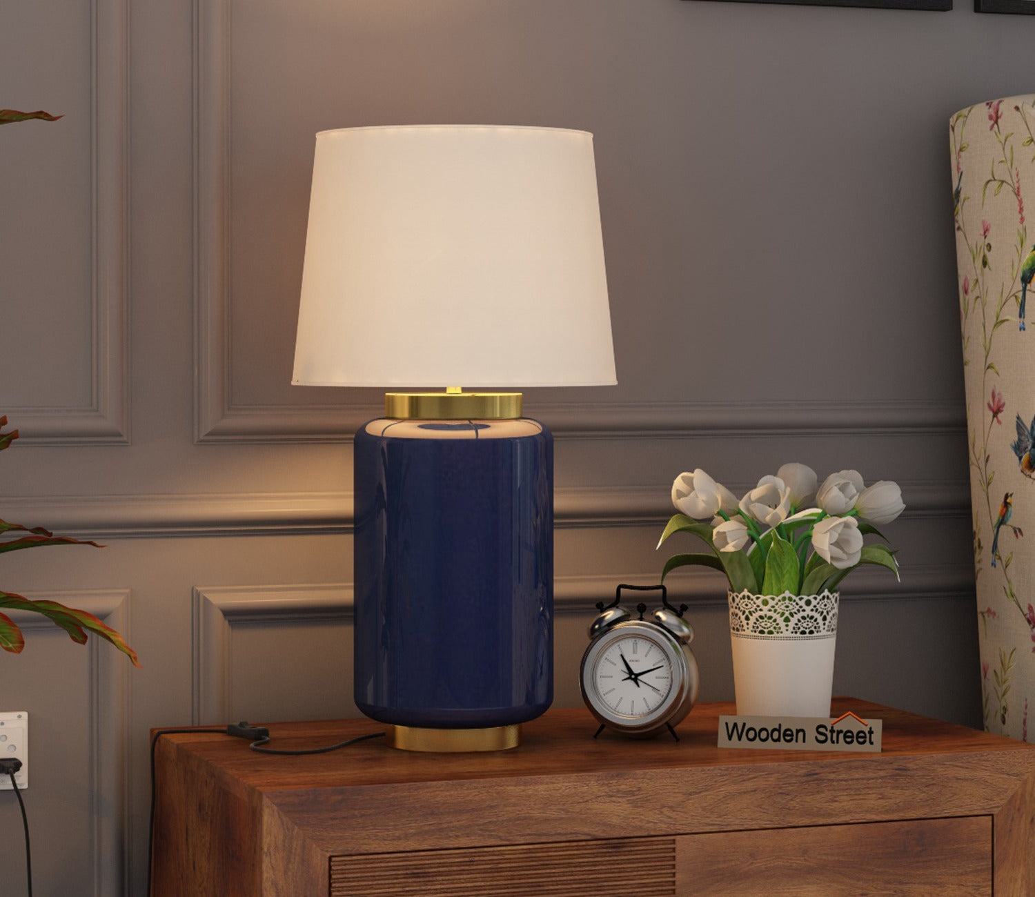 Ceres Metal Blue Table Lamp