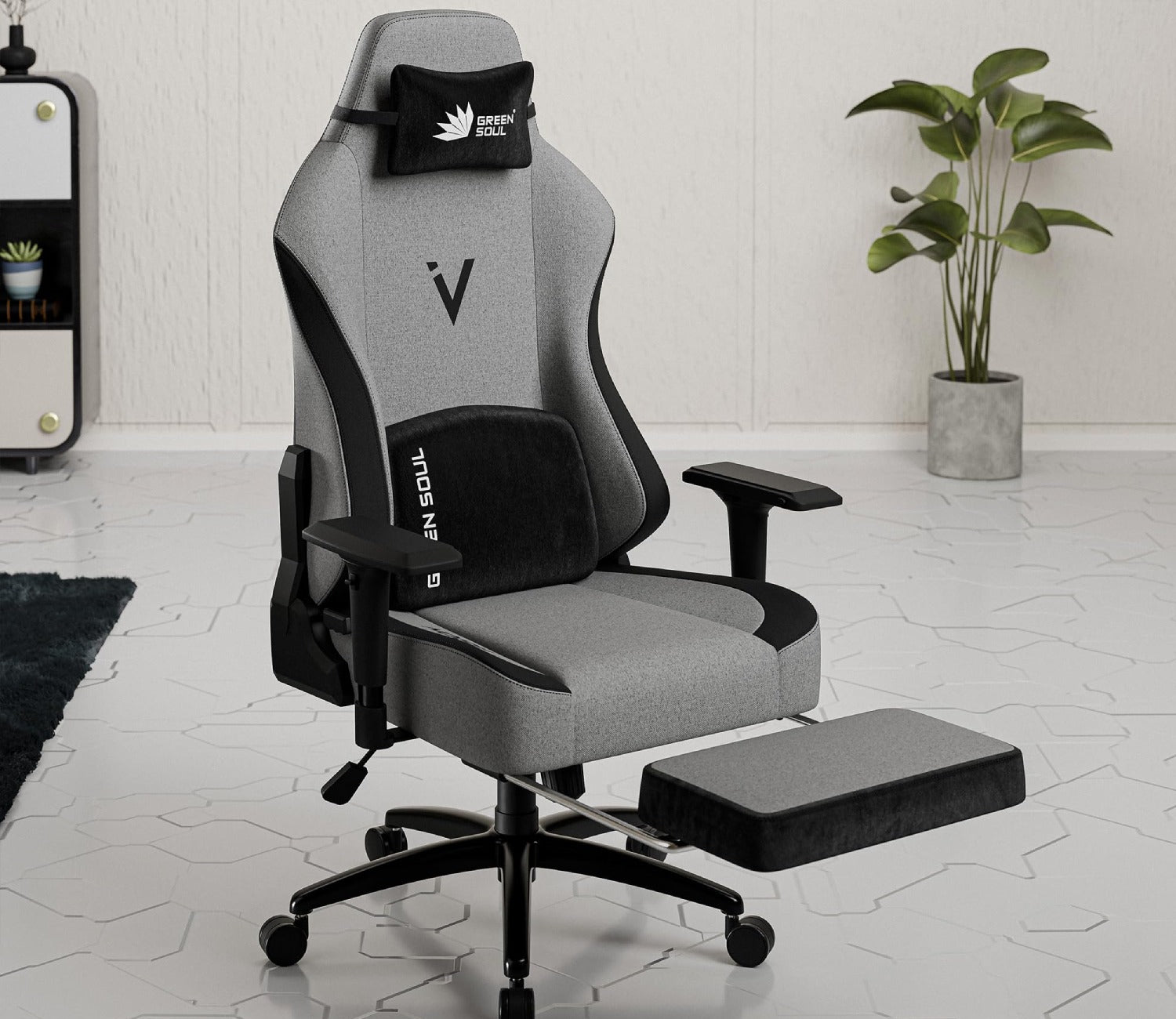 Vision Pro Multi-Functional Ergonomic with Footrest (Grey)