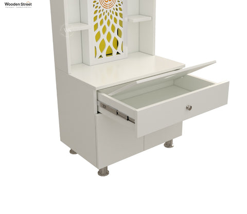 Vidyut Engineered Wood Home Temple With Inbuilt LED Light System (White Finish)