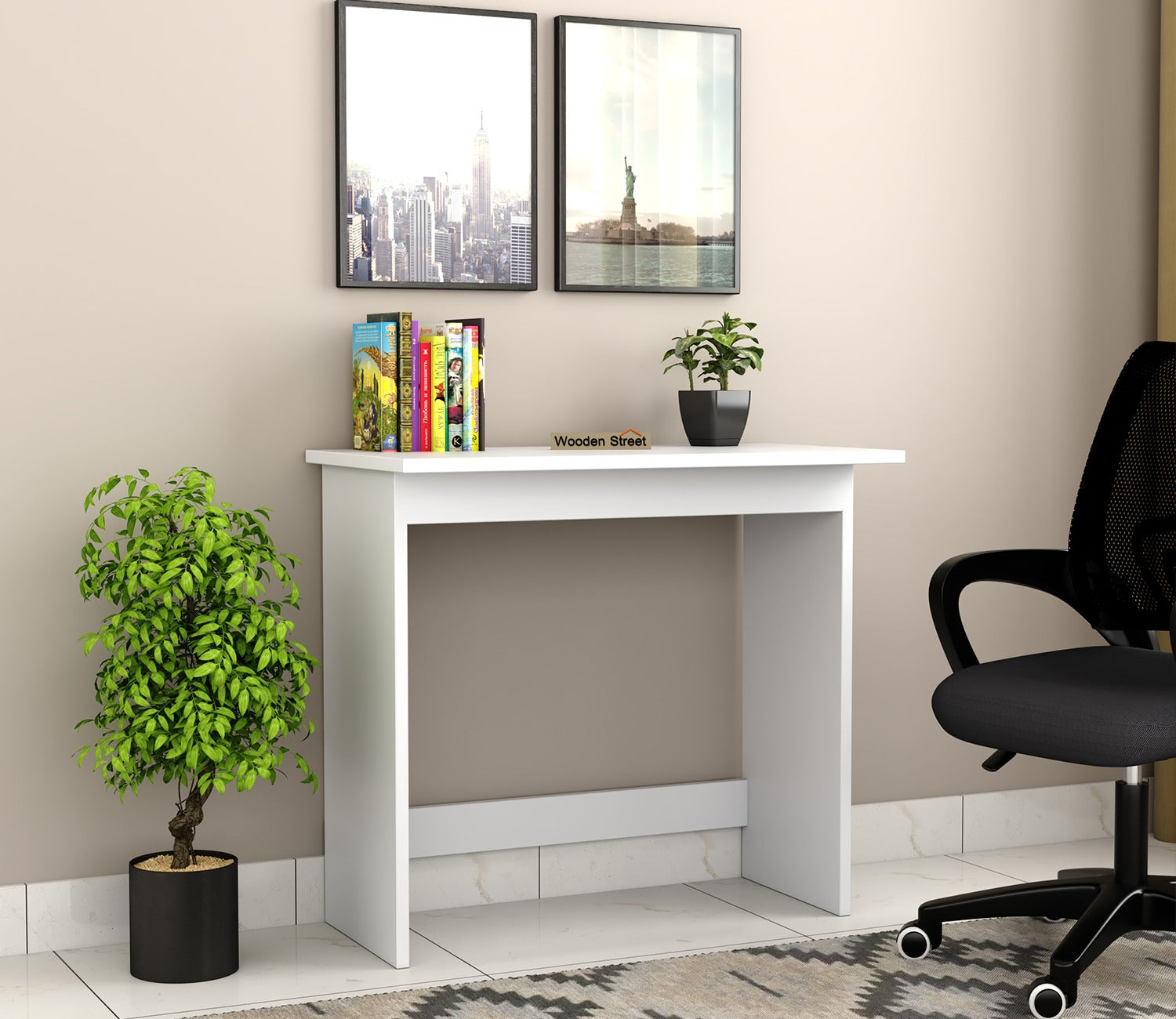 Armada Study Table (Frosty White Finish)