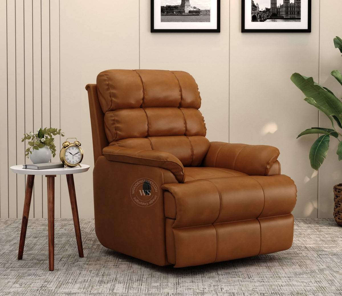 Valencia Motorized Recliner Sofa (Clay Brown)