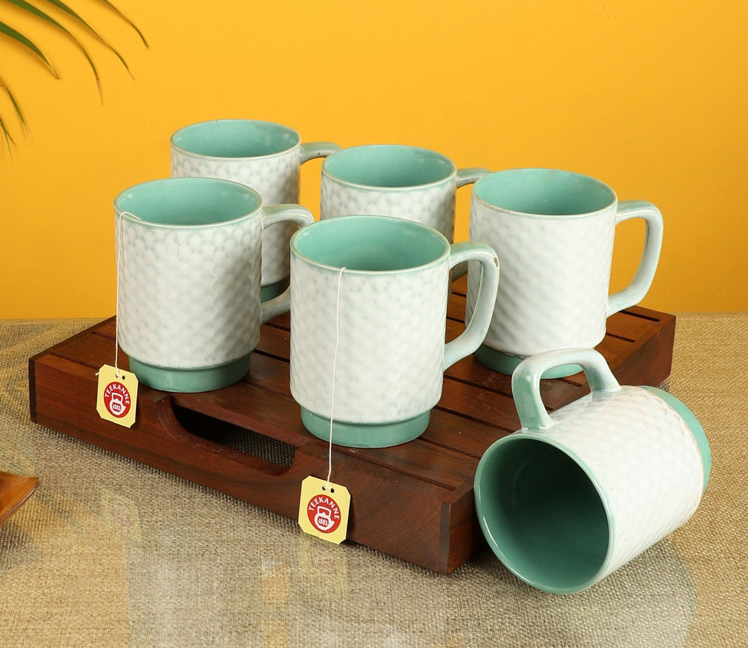 White Pearl Ceramic Tea Cups (Set of 6)