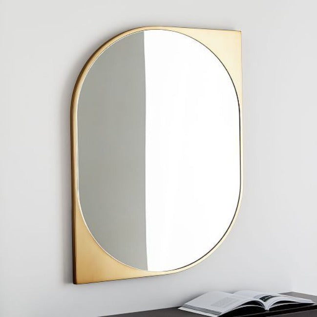 Trueliving Corner Design Rectangular Framed  Decorative Wall Mount Mirror | 18" x 36"