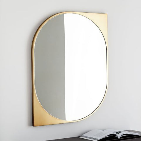 Trueliving Corner Design Rectangular Framed  Decorative Wall Mount Mirror | 18" x 36"