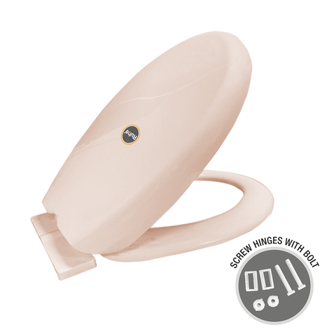 Trueliving_Super Round Toilet Seat Cover (Pink) width 35 cm, length 40-41 cm. width 36 cm, length 41-48 cm.