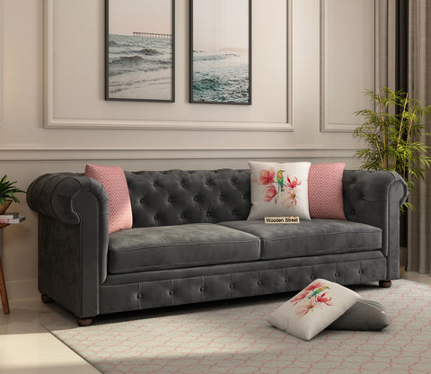 Graphite Grey Plain 100% Velvet Fabric