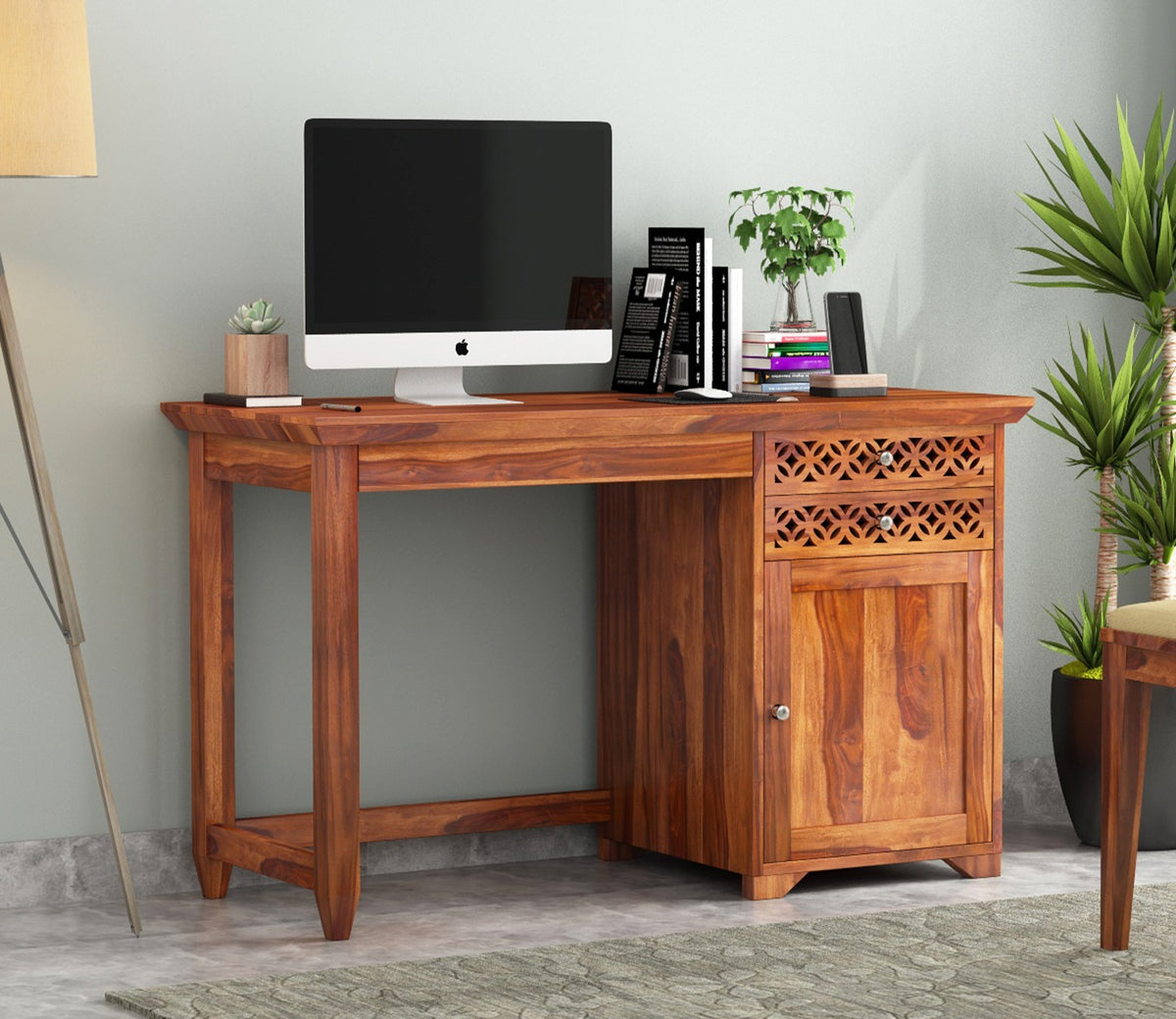 Cambrey Office Table (Honey Finish)