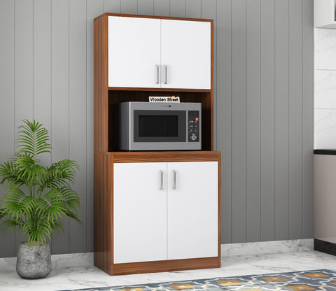 Maris Kitchen Cabinet (Exotic Teak-Frosty White Finish)