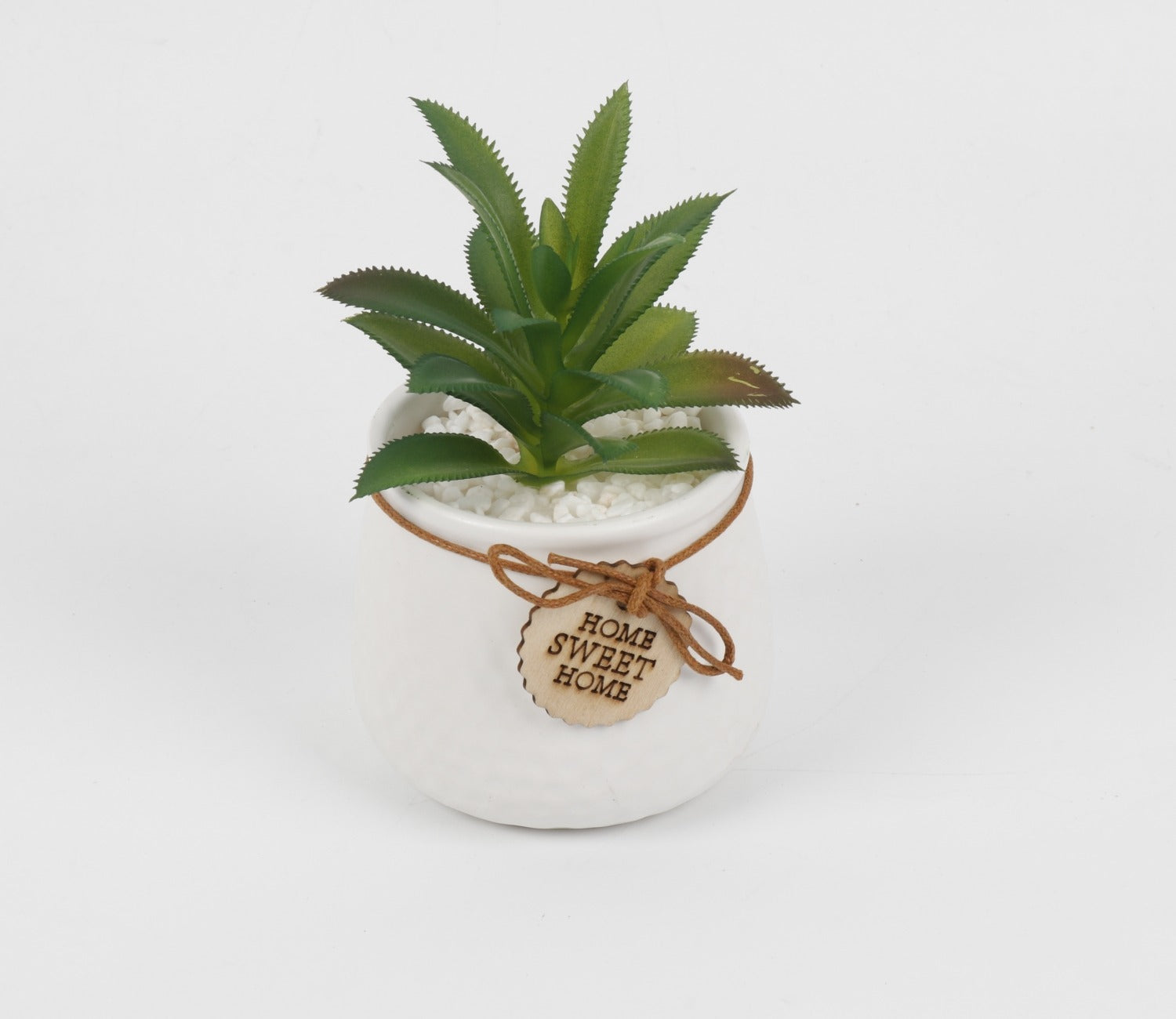 Bloomify Ceramic Pot With Artificial Flowers (White)