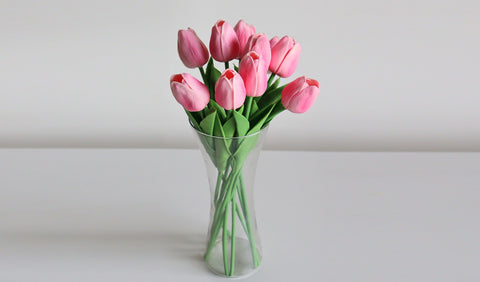 Pink Tulip Artificial Flower - Set of 5