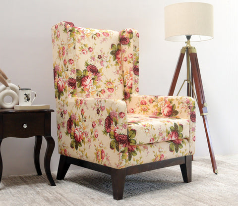Joan Wingback Chair (Fabric, Cream Blossom)