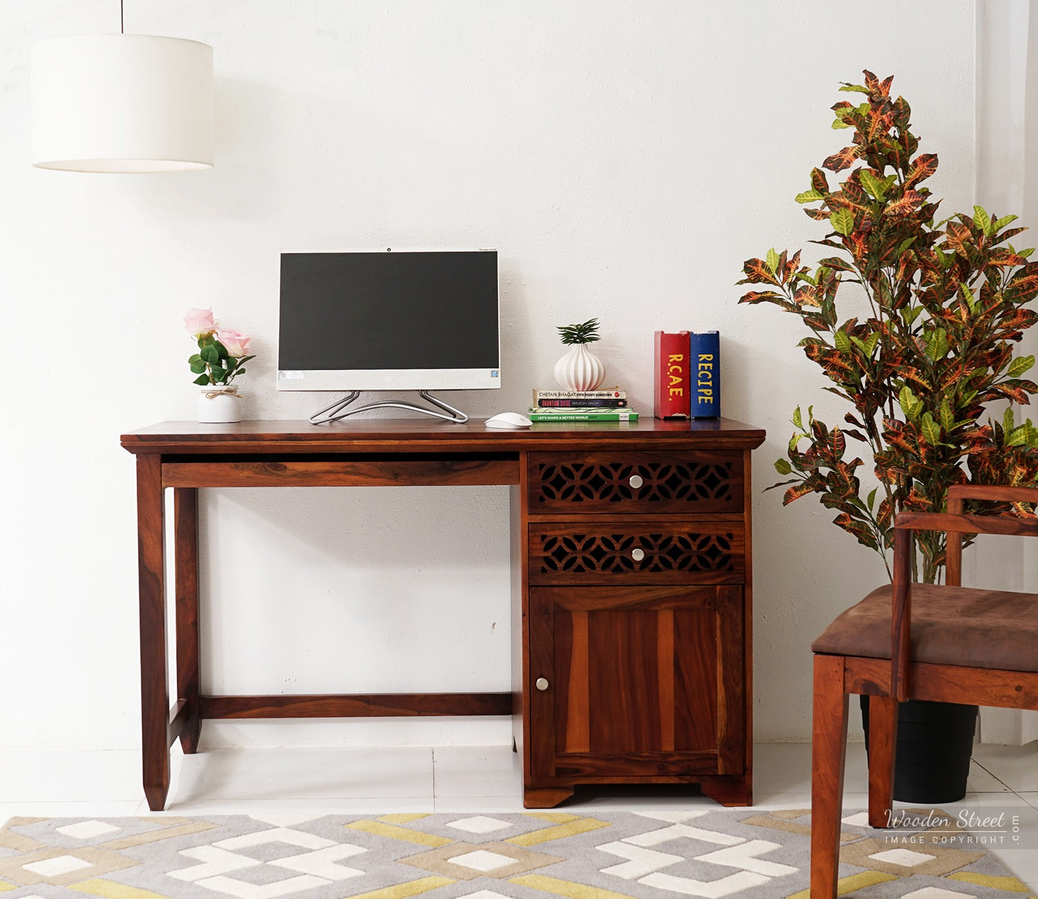 Cambrey Office Table (Honey Finish)