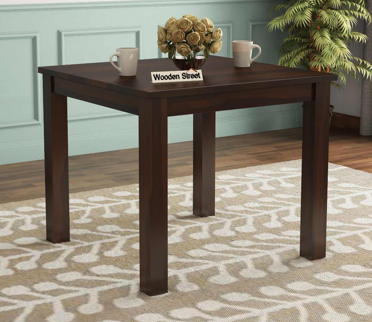 Janet 4 Seater Dining Table (Walnut Finish)