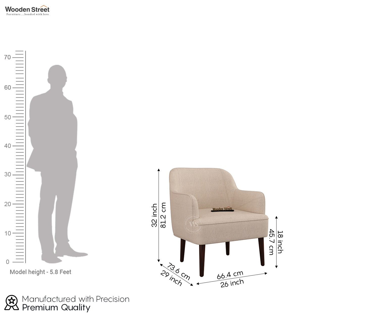 Avira Premium Upholstery Lounge Chair (Jade Ivory)