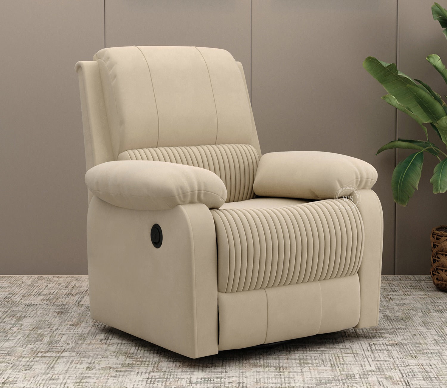 Arvana Motorized Recliner Sofa (Beige)