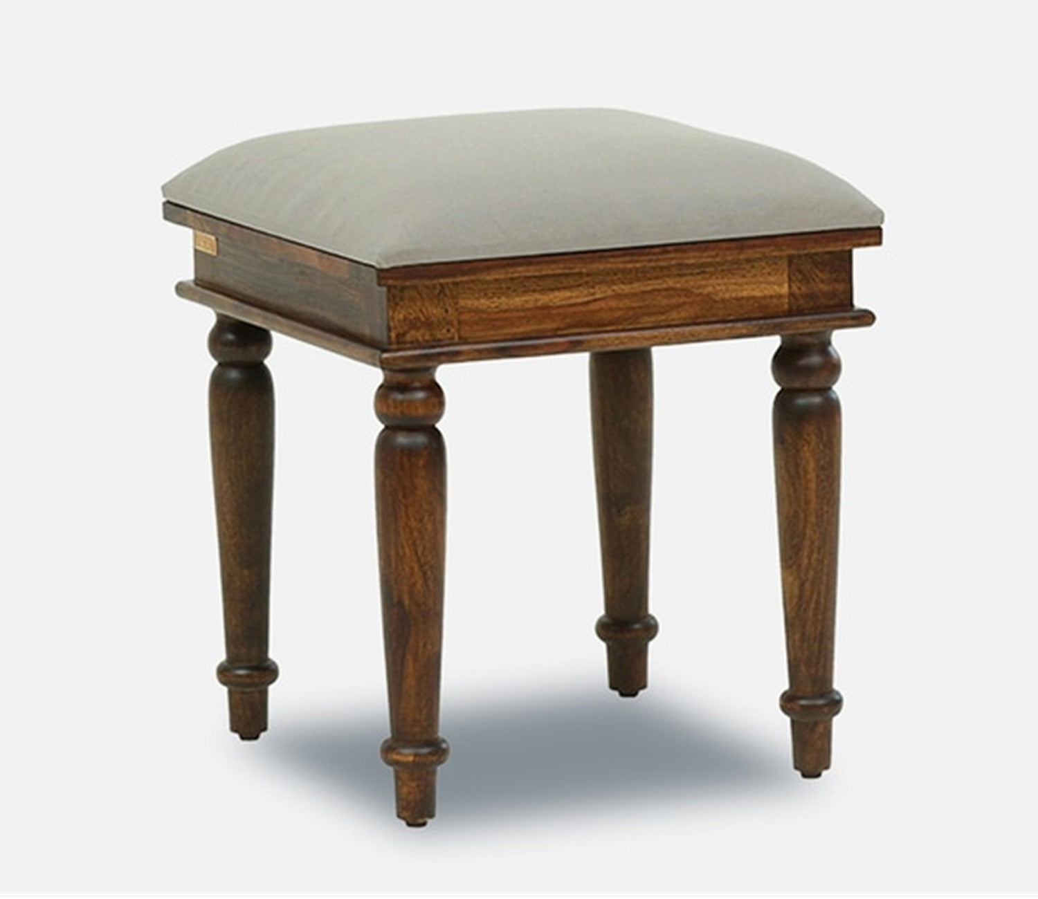 Denver Beige Fabric Wooden Stool