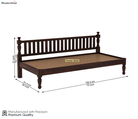 Tauras Divan with Mattress (Walnut Finish)