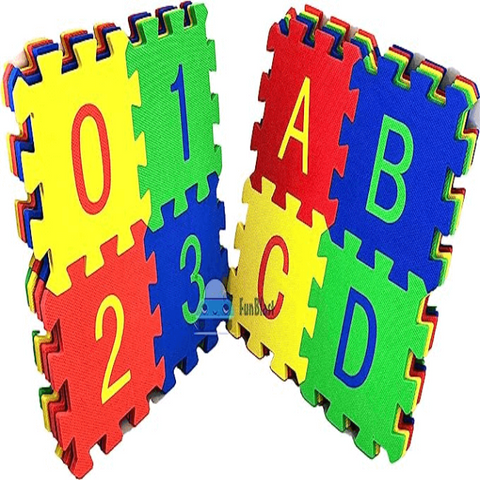 Trueliving Kids Puzzle 36 Tiles Educational Interlocking alphabet puzzle mat  (Multicolor)