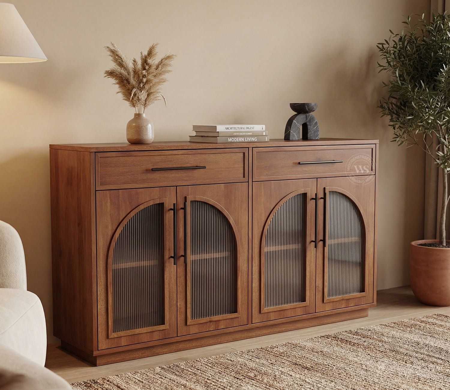Nyrah Mango Wood Cabinet (Teak Finish)