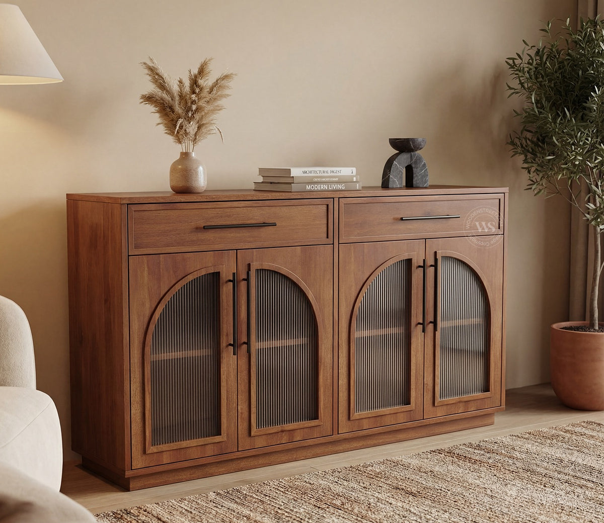 Nyrah Mango Wood Cabinet (Teak Finish)