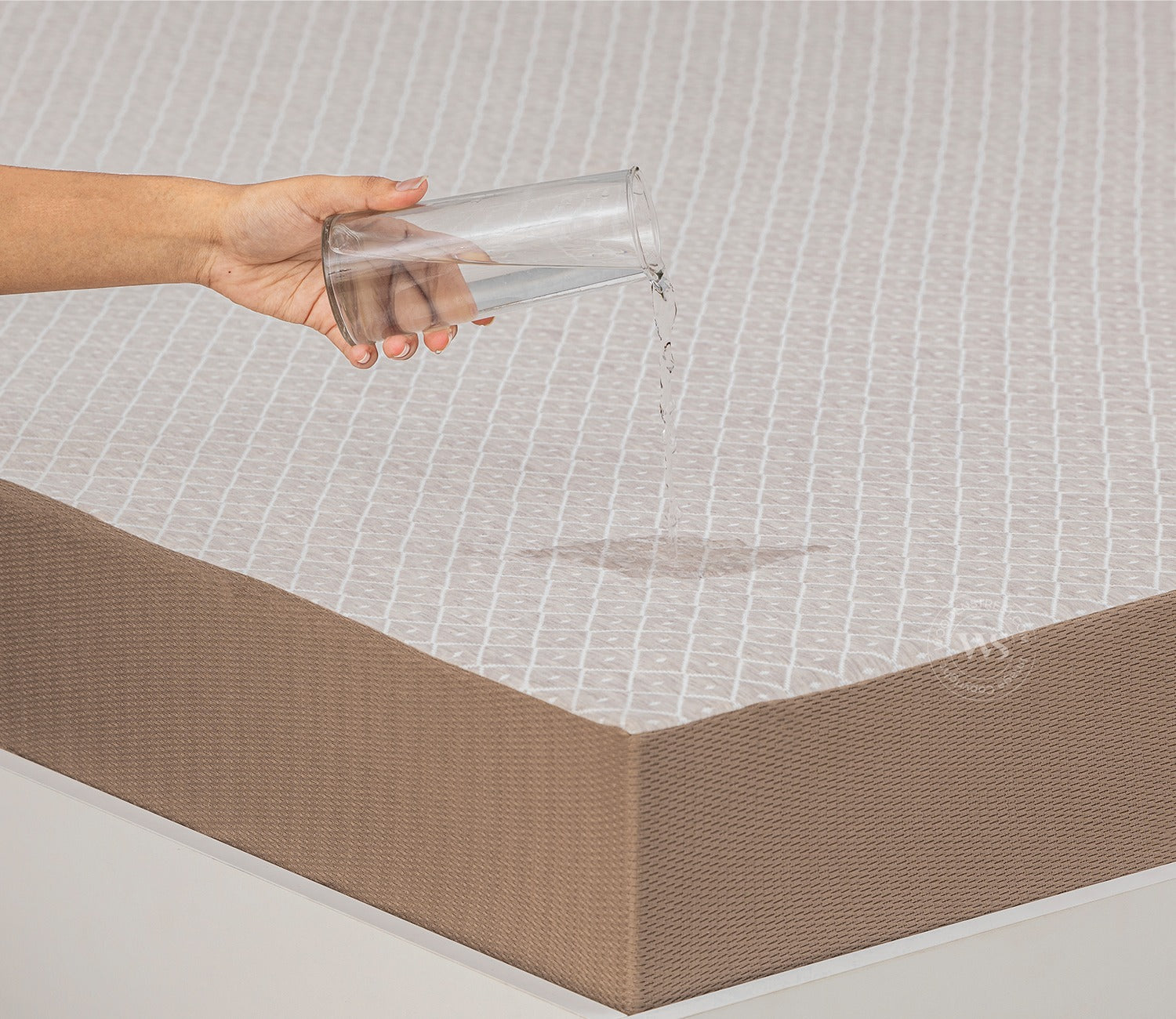 Matrix Ultra Soft Melange Cotton Breathable Hypoallergenic Waterproof Mattress Protector (King Size, Cream, 72 x 72 Inches)