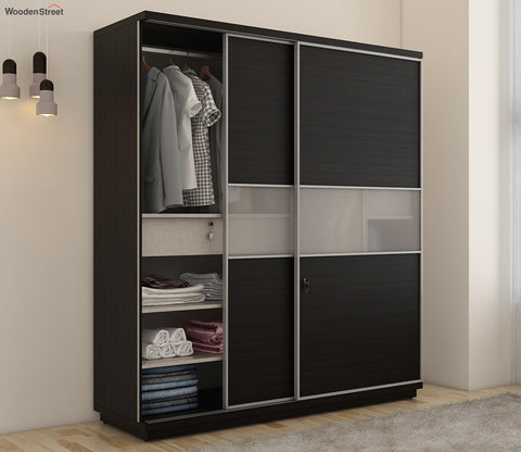 Kosmo Universal 2 Door Sliding Wardrobe (Flowery Wenge Finish)