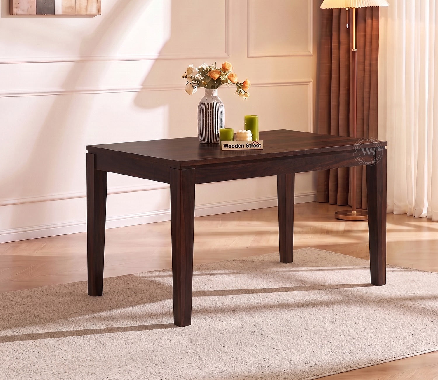 Tim Extendable 4 Seater Dining Table (Walnut Finish)